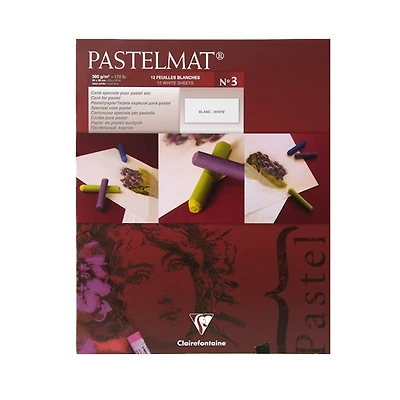 Bloc 12 feuilles de papier pastelmat - blanc