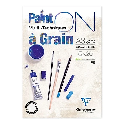 Bloc collé techniques mixtes paint'on - à grain - 8,3 x 11,7 pouces