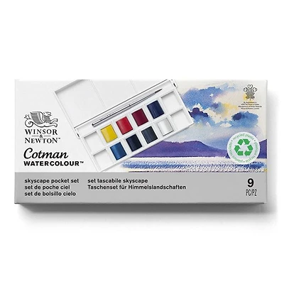 Ens. aquarelle cotman ciels 9 pcs