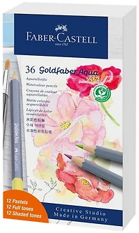 Ens. 36 crayons aquarellables goldfaber aqua