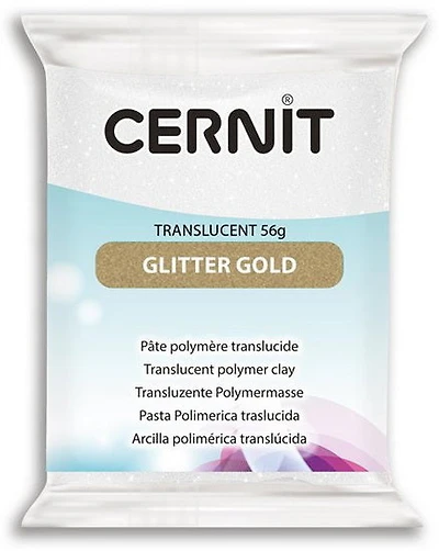 Translucent Polymer Modelling Clay  - GLITTER GOLD -