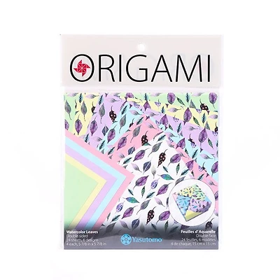 Papier origami - feuilles aquarellées, 24 feuilles