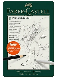 Ens. 11 crayons graphite pitt mats