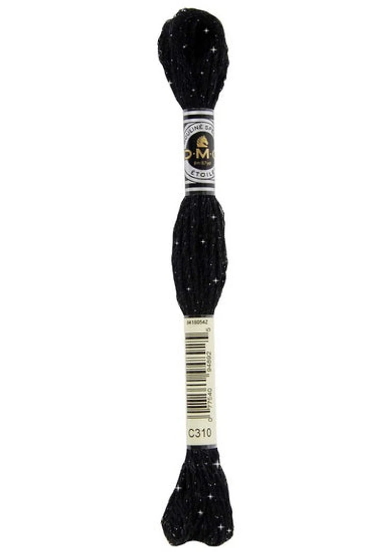 Embroidery floss - glitter - black