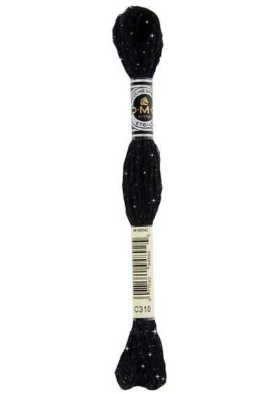 Embroidery floss - glitter - black