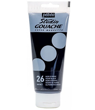Gouache - 100ml - noir d'ivoire