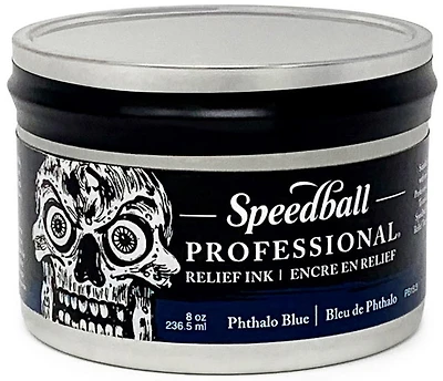 Encre linogravure - relief - bleu phthalo - 8oz