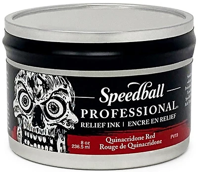 Encre linogravure - relief - rouge quinacri - 8oz