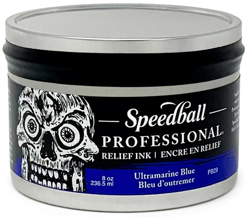 Encre linogravure - relief - bleu outremer - 8oz