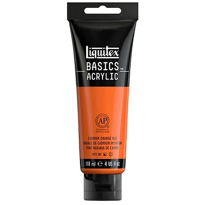 Basics acrylic - 4oz - cadmium orange hue