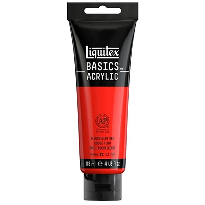 Basics acrylic - 4oz - flurescent red