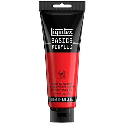 Basics acrylic - 8oz - cadmium red medium hue