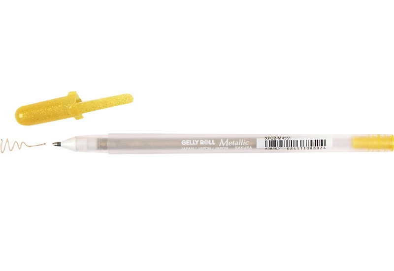 Stylo gel gelly roll 0.4mm métallique or