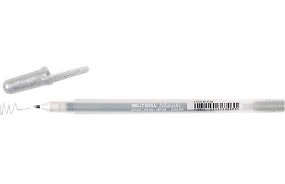 Stylo gel gelly roll 0.4mm métallique argent