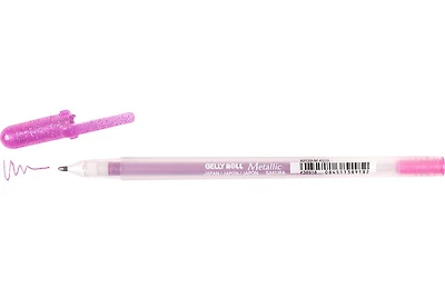 Stylo gel gelly roll 0.4mm métallique rose