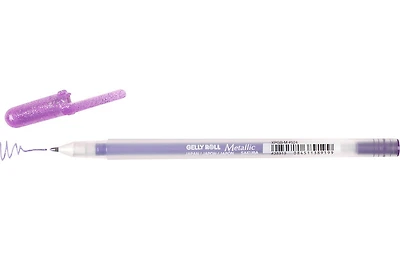 Stylo gel gelly roll 0.4mm métallique violet