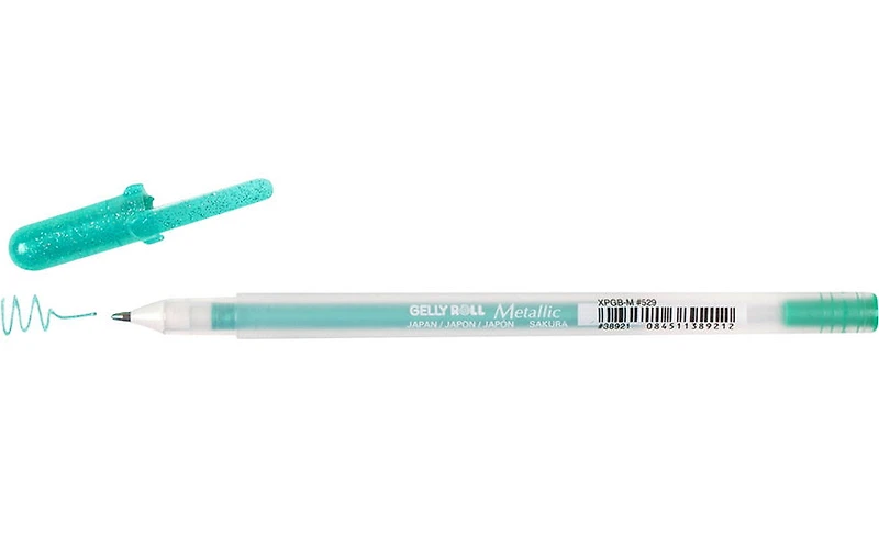 Stylo gel gelly roll 0.4mm métallique vert