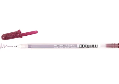 Stylo gel gelly roll 0.4mm métallique bourgogne