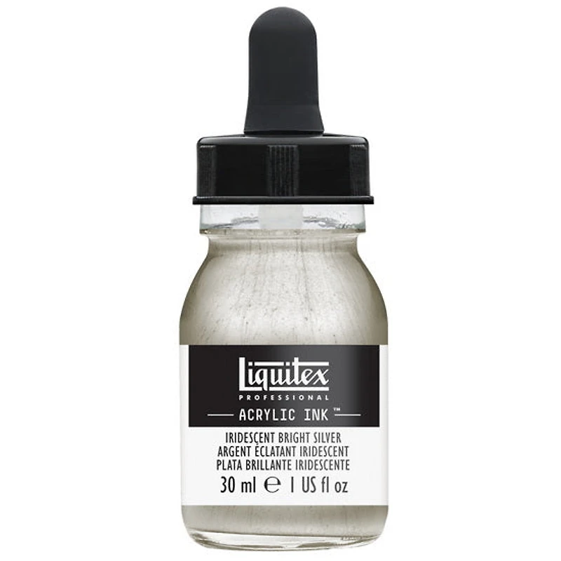 Encre acrylique argent éclatant iridescent - 30ml