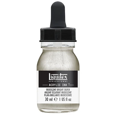 Encre acrylique argent éclatant iridescent - 30ml