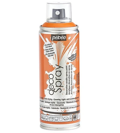 Acrylique aérosol - décospray - 200ml - mandarine mat