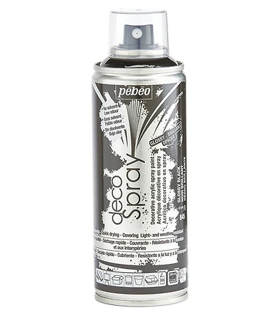 Acrylique aérosol - décospray - 200ml - noir brillant