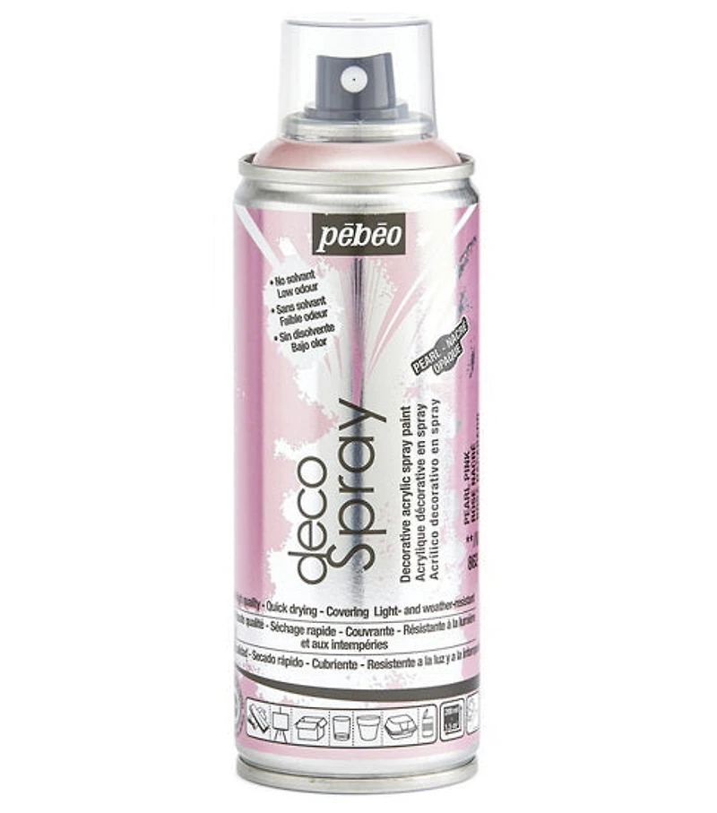 Acrylique aérosol - décospray - 200ml - rose nacré