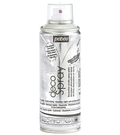 Acrylic spray - décospray - 200ml - glitter silver