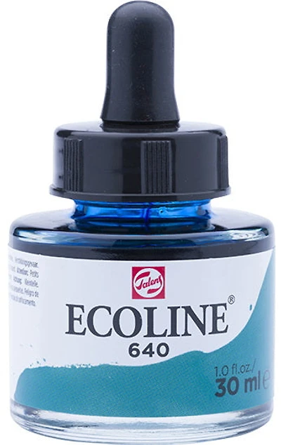 Encre aquarelle ecoline vert bleuâtre - 30ml