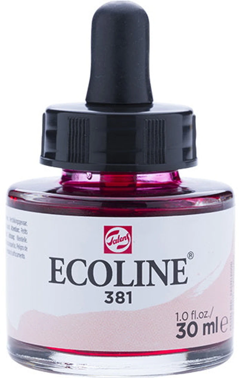 Encre aquarelle ecoline rouge pastel - 30ml