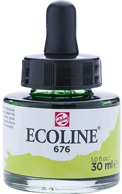 Encre aquarelle ecoline vert herbe - 30ml