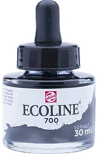 Encre aquarelle ecoline noir - 30ml
