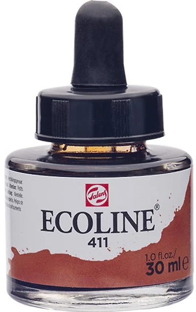 Encre aquarelle ecoline sienne brûlée - 30ml