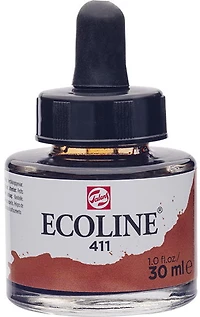Encre aquarelle ecoline sienne brûlée - 30ml