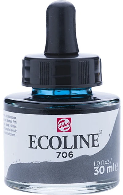 Encre aquarelle ecoline gris foncé - 30ml