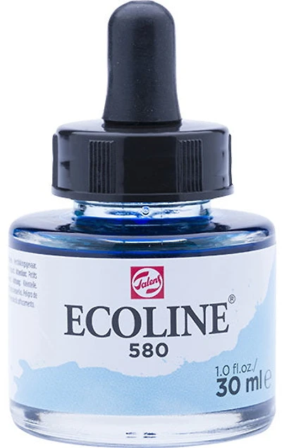 Encre aquarelle ecoline bleu pastel - 30ml