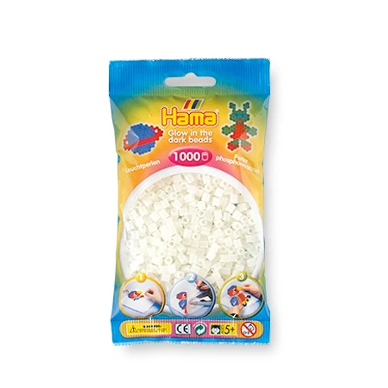 1,000-Pack Hama Midi Beads - Glow-In-The-Dark