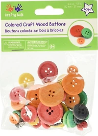 40 Wood buttons - multicolor