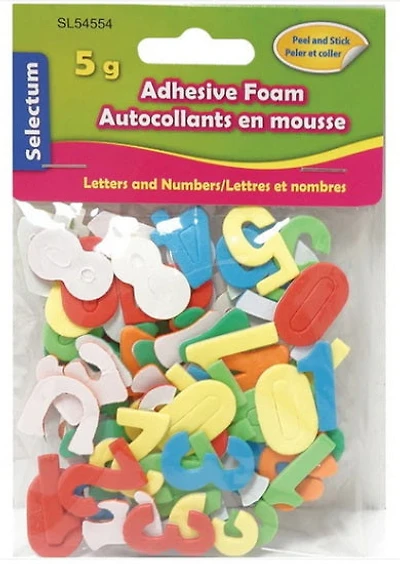 Lettres et chiffres de mousse adhésifs