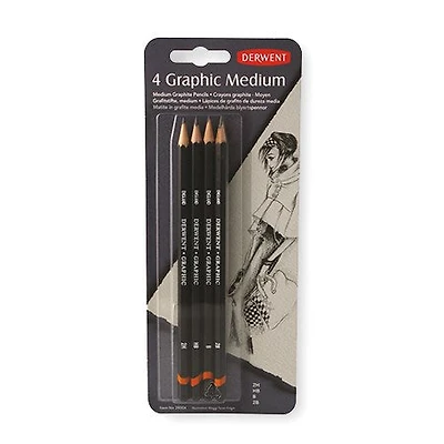 Set of 4 graphite medium pencils 2b-2h