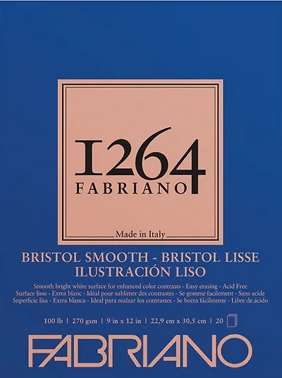 BLOC DE PAPIER BRISTOL 1264 9 X 12 Pouces lisse