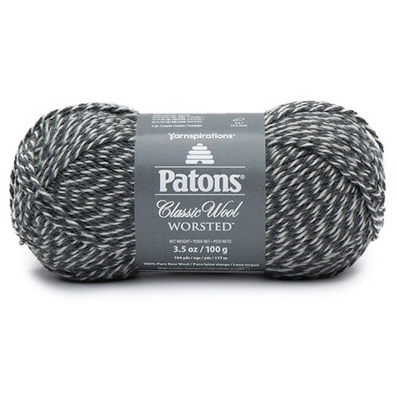 Classic wool yarn #4 - 100g - dark grey marl