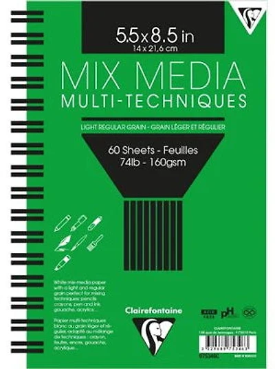 Bloc techniques mixtes - 160 g         - 5,5 x 8,5 pouces