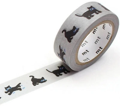 Ruban washi chats noirs - 15mmx7m