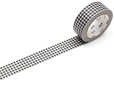 Ruban washi vichy noir - 15mmx7m