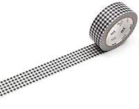 Ruban washi vichy noir - 15mmx7m