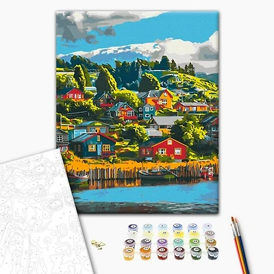 Paint by Number Colored Village