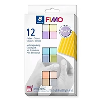 Ens. 12 pâtes à modeler fimo soft pastel