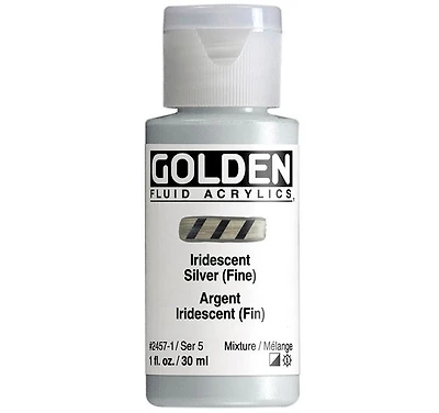 Acrylique fluide - 1 oz  argent iridescent  s5