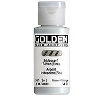 Acrylique fluide - 1 oz  argent iridescent  s5